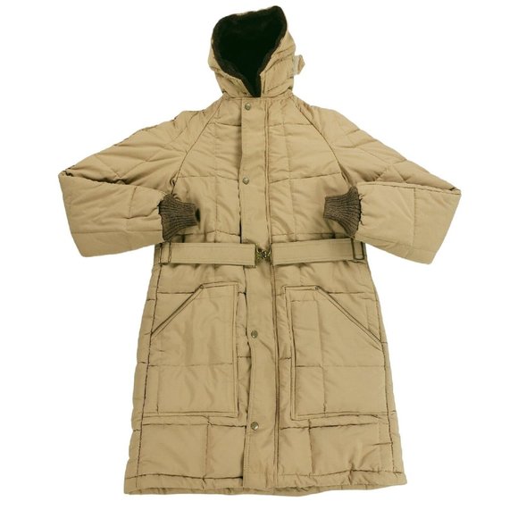 Vintage Refrigiwear 662 Insulated Hooded Puffer Jacket Mens Size Small Beige